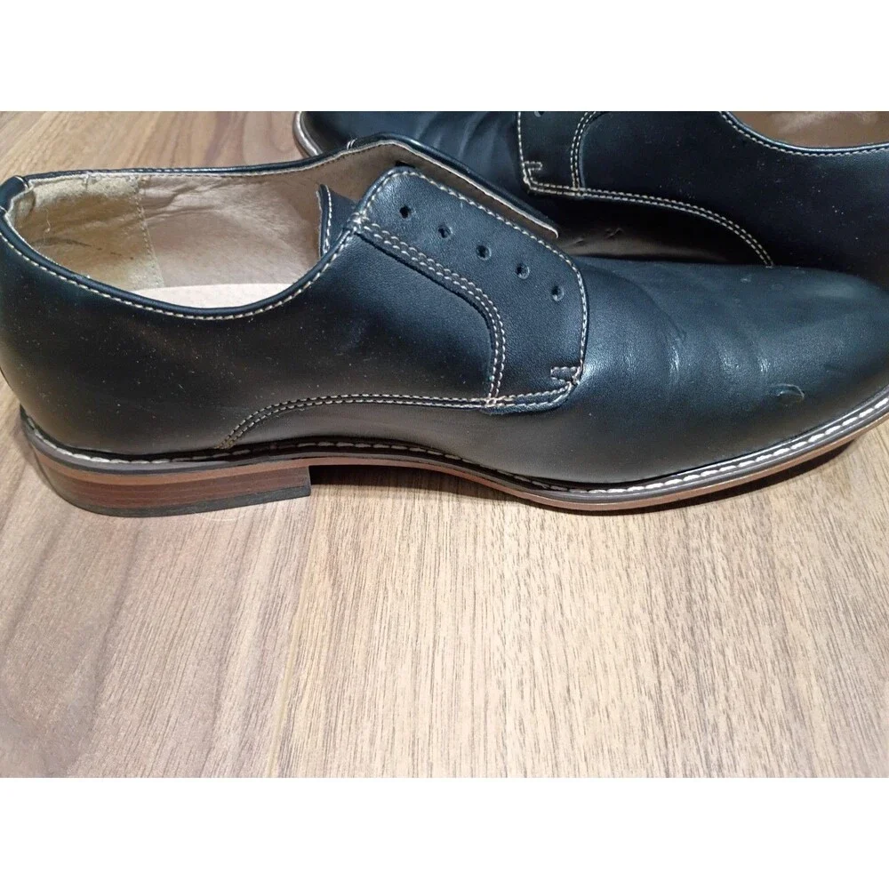 Dexter Men's Comfort Memory Foam Black Faux Leather Oxford Shoes Size 10.5